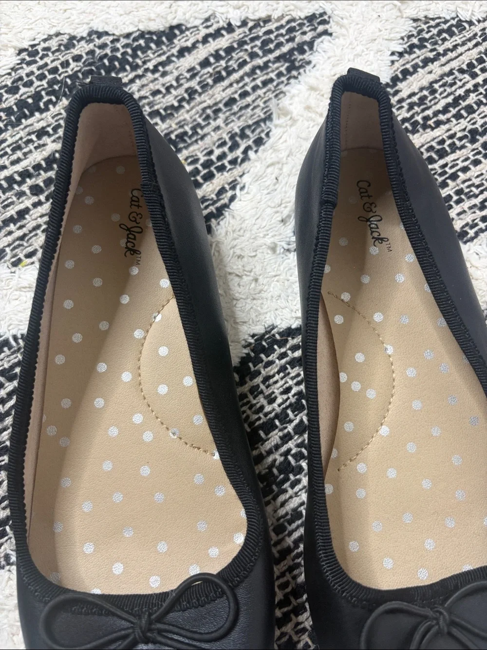 Taget cat & jack Black Ballet Flats with Bow girls size 1